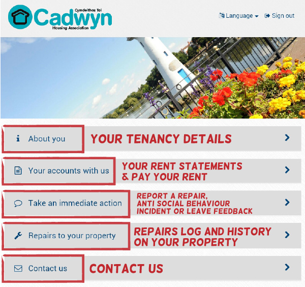 MY CADWYN APP HOME SCREEN